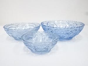 昭和レトロ　プレスガラス三ツ鉢